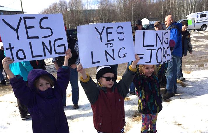 Kids join rally in Fort St. John in support of natural gas export industry that featured truck parades in northeast communities.