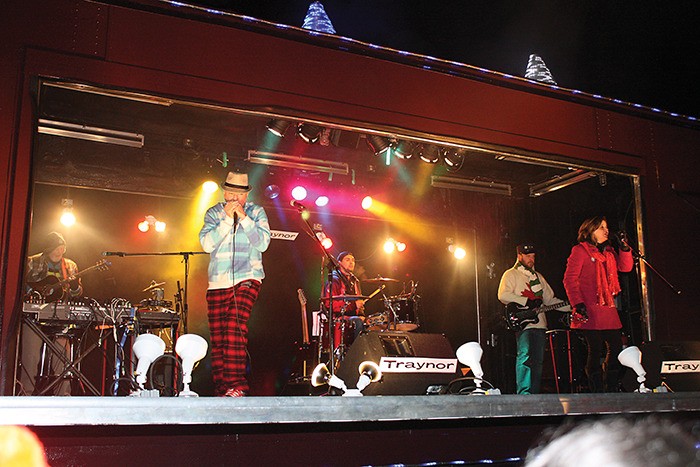 A scene from last year's Holiday Train stop in Radium.