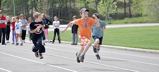 Students get runnin' during the Edgewater track and field day