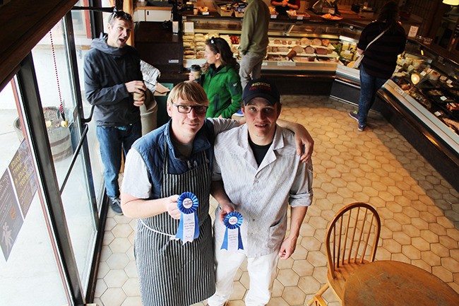 Konig's owners Craig and Michael show off their two ribbons