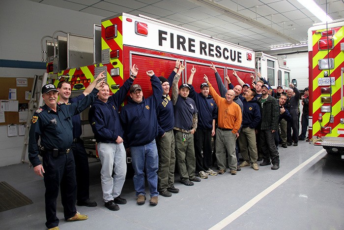 Invermere Fire Department members with their newest front line pumper on Tuesday (January 15).