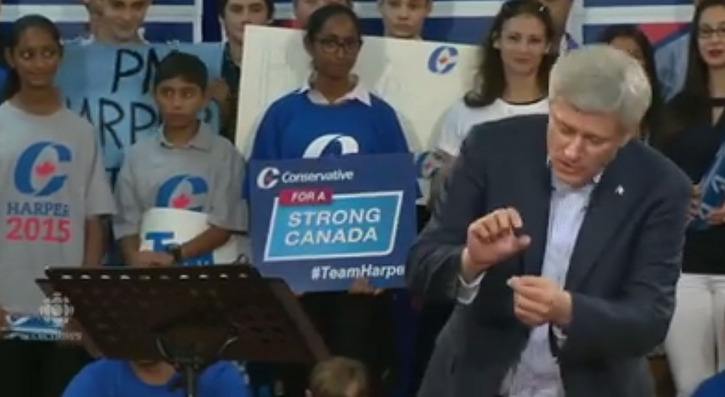 Conservative leader Stephen Harper mocks Liberals' plan to run 'tiny little' $10 billion deficits during last year's election campaign. Latest estimate for the first one to be $20 billion or more.