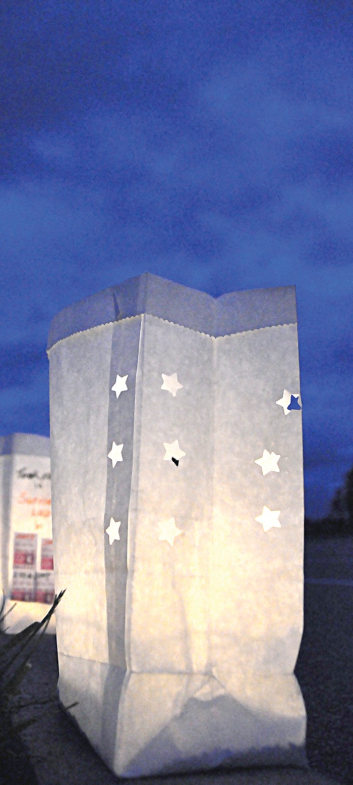 Luminaries light up the night at last year's Relay for Life event.