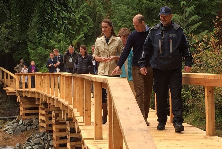 The Duke and Duchess of Cambridge tour a rainforest preservation area at Bella Bella