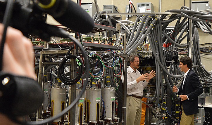 Liberal leader Justin Trudeau tours General Fusion reactor prototype in Burnaby last week.