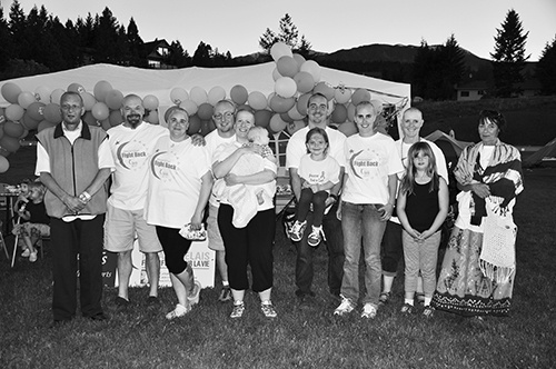 2010 — What began as a gesture to support a cause turned into a family affair at the Relay for Life in Invermere when daughters-in-law joined Sydney-Anne Porter of AG Valley Foods in a hair donation. The more than $7