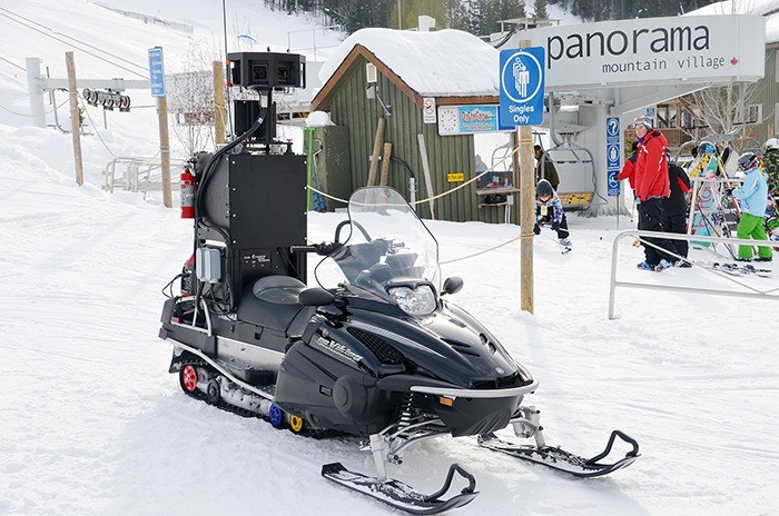 Google equipped a snowmobile with their special 360 degree camera to capture every angle of the slopes at Fairmont and Panorama