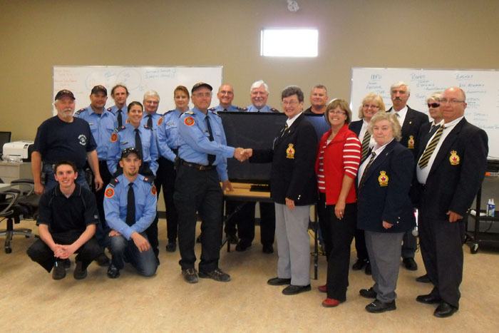 The Radium Hot Springs Fire Department received a donation of a 51” flat screen television for video training purposes from the Royal Canadian Legion Branch #199 Edgewater. 