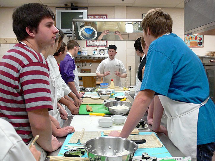 2011 — Dan Shoemaker of Invermere’s Fubuki Sushi demonstrated how to make sushi rolls at DTSS on Friday