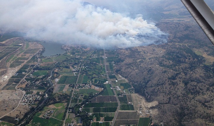 Wilson's Mountain Road fire threatens the community of Oliver in the South Okanagan. It was 70 per cent contained by Monday.