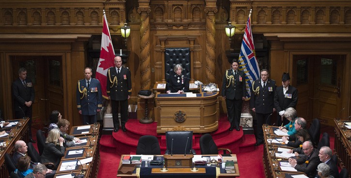 Lt. Governor Judith Guichon reads the speech from the throne in the B.C. legislature to start each spring session.