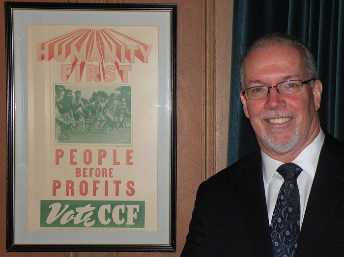 B.C. NDP leader John Horgan in his legislature office.