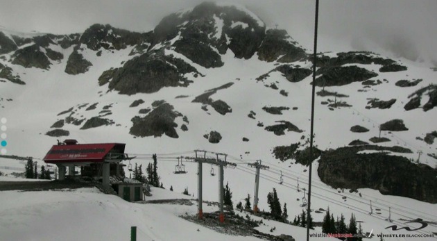 There's still snow in the alpine on Whistler Mountain but average snowpacks are far below normal for this time of year across B.C.