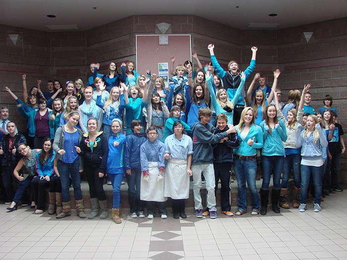 Students at David Thompson Secondary School took part in Blue Day on Wednesday