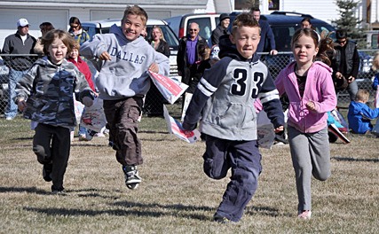 A mad dash at the Windermere Easter Egg Hunt.