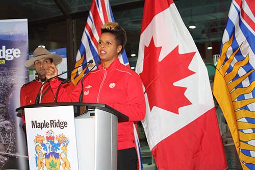 Olympic soccer star Karina Leblanc was on hand Friday for announcment of BC Summer Games in Maple Ridge in 2020.