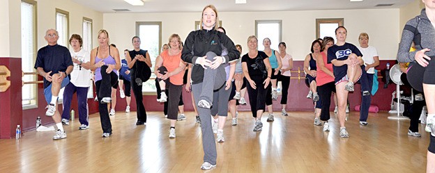 An in-progress work-out session for the Invermere 60-Day Fitness Challenge.