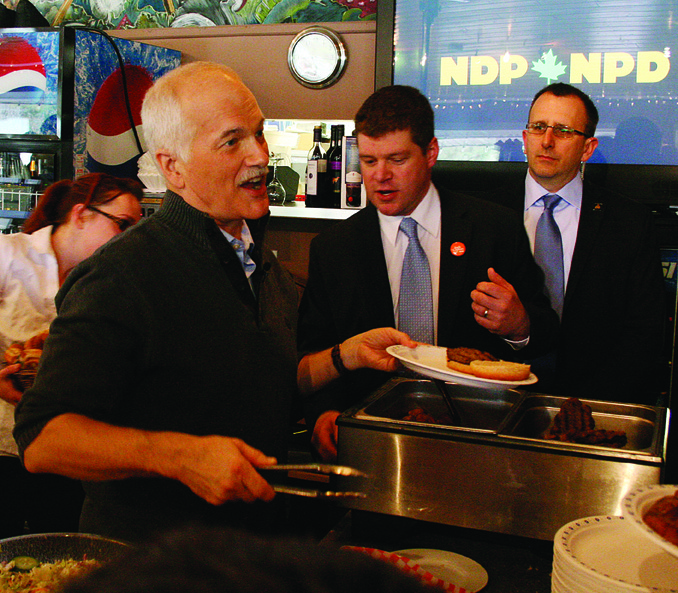 Federal NDP and official opposition leader Jack Layton visited the area twice during this year's federal election campaign