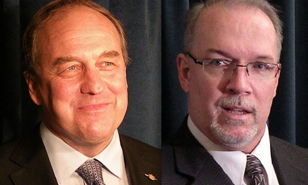 Green Party leader Andrew Weaver and NDP leader John Horgan