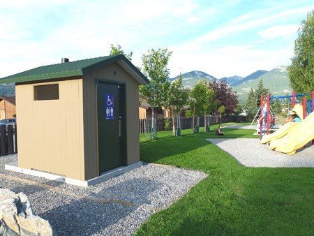 The one-stall washroom recently added to the Lions Park.