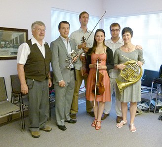 The six music-makers of the Columbia Valley Chamber Music Festival. From left to right: Barry Moore