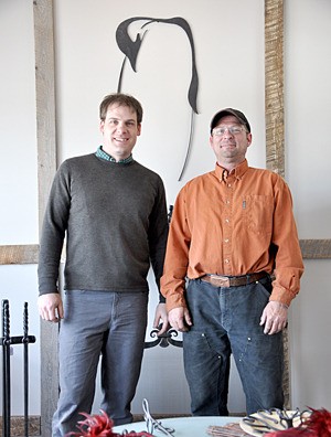 Paul Reimer (left) and Scott Bellows (right) have come together for a new experience in blacksmithing.