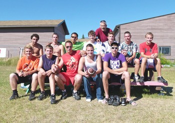 The Columbia Valley Bighorns kick back after their August 21 morning practice.