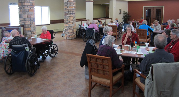 Dining room at a nursing home: facilities in B.C. have a range of health and recreation services.