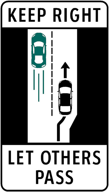 New signs are being put up on B.C. highways to keep left lanes clear for passing.