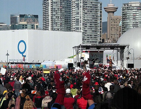 Crowds gathered in downtown Vancouver for the 2010 Olympics