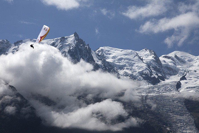 An image from last year's Red Bull X-Alps —competitors are tasked with travelling 900 km as the crow flies