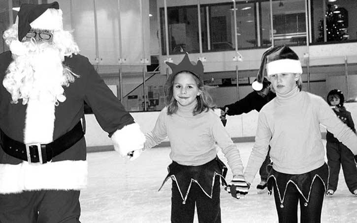 2005 — Santa laced up the skates for a spin around the Eddie Mountain Memorial Arena. In 2005