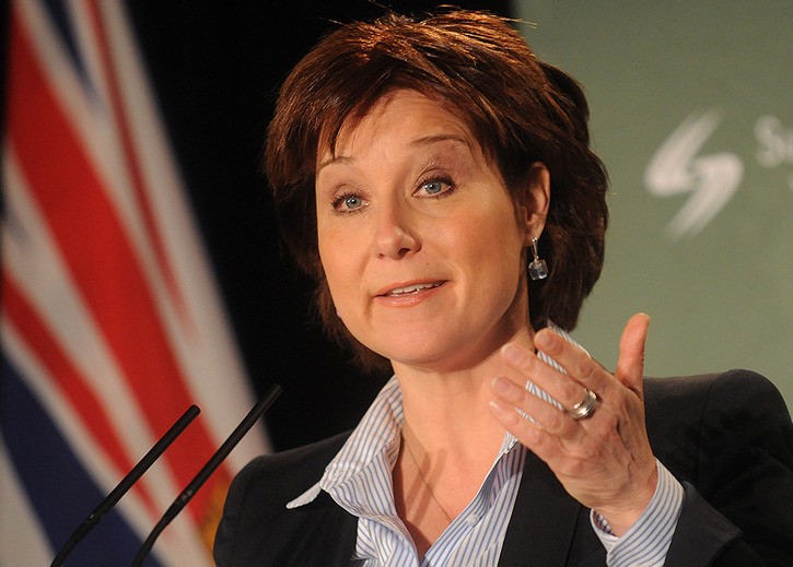 Premier Christy Clark promotes her government's balanced budget in Surrey.