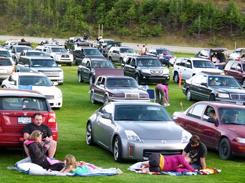 Radium drive-in movie-goers.