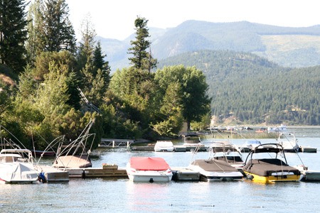 Boats docked at Lake Windermere.