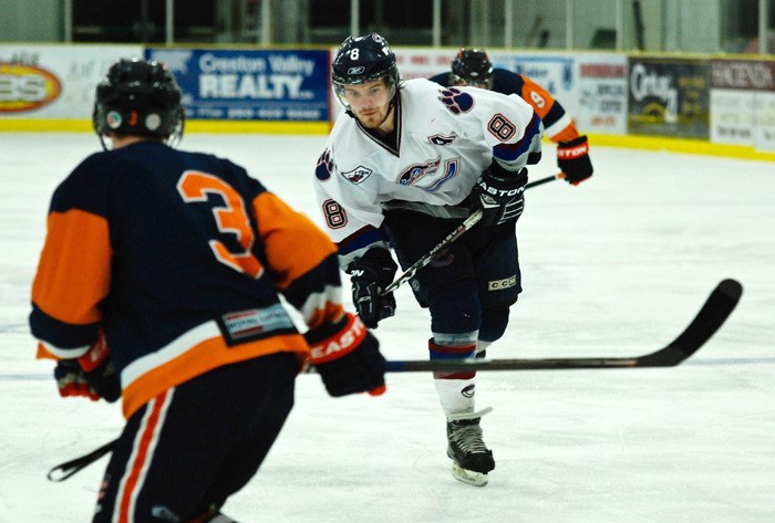 Creston Valley Thunder Cat Brandon Formosa during Saturday’s game against the Columbia Valley Rockies.