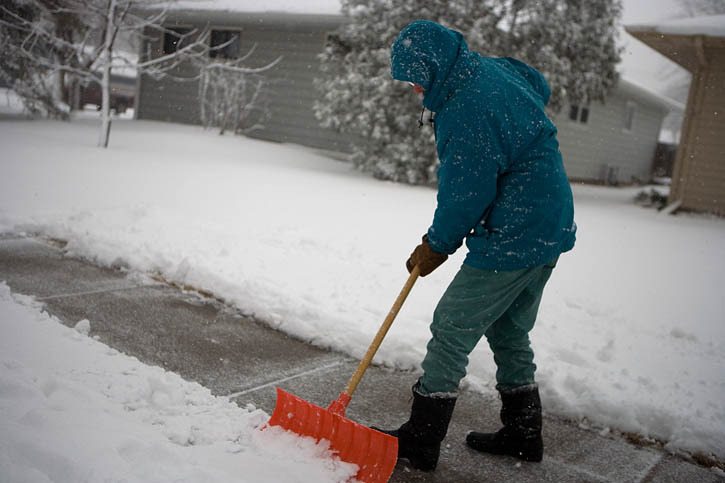 Most municipalities make sidewalk snow clearing the responsibility of the adjacent owner or occupant.