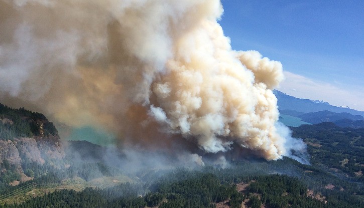 The Wood Lake fire near Harrison Lake was estimated at 1