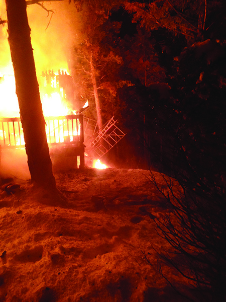 Fire engulfing the house last week.