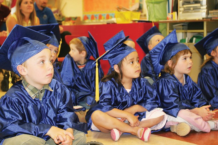 July 2008  — Graduates of the afternoon pre-school class at Windermere Valley Child Care Society waited patiently for their certificates at their graduation ceremony.