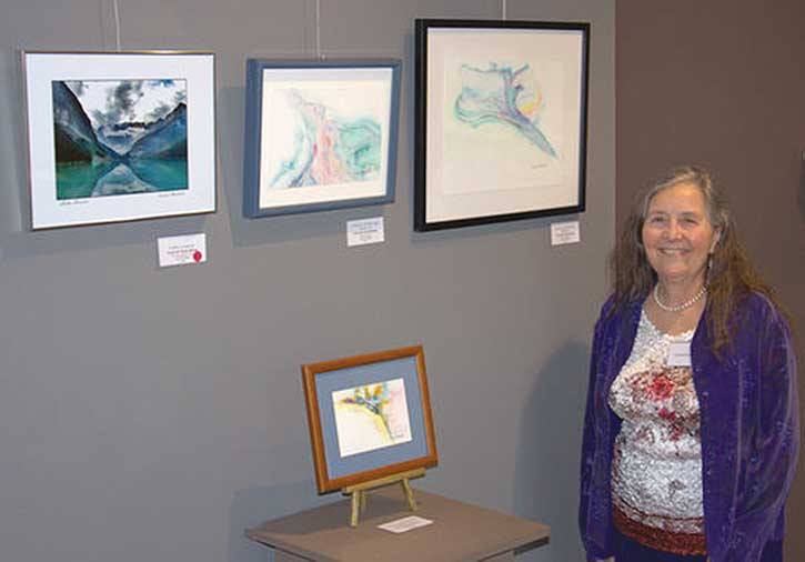 Carol Gordon at the opening night of her Pynelogs exhibit on September 18th