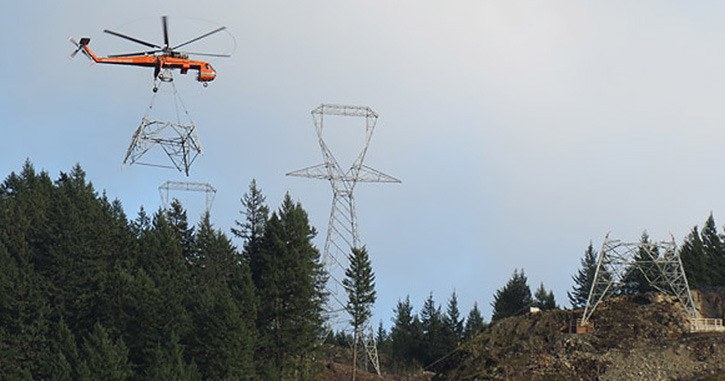 Construction of the 19 km Spuzzum section of the Interior-Lower Mainland transmission line