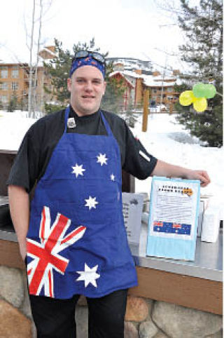 Steve Mazengarb helped to put on a fundraiser to help flood victims in Australia at Panorama Mountain Village.  Darryl Crane/echo photo