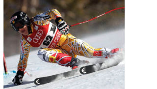 Pictured above left is Manuel Osborne-Paradis skiing last month at Panorama Mountain Village. Osborne-Paradis saw his season come to an end after an accident in Europe.  (Above right) Ben Thomsen from Invermere got the chance to take part in the super-combined event in Chamonix