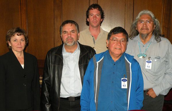 Sto:lo delegation after meeting with B.C. officials (from left): legal advisor Jean Teillet
