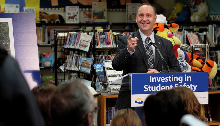 Education Minister Mike Bernier announces replacement of century-old Lord Nelson elementary in Vancouver