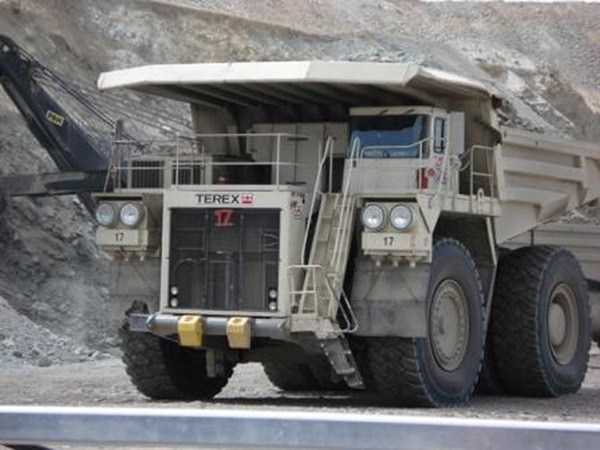 An ore truck at Gibraltar Mine