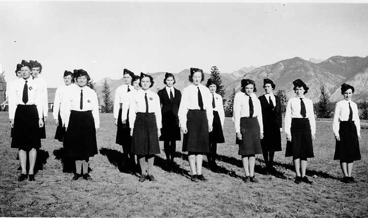 Both Joy and Audrey are in this photograph taken of the volunteer militia group in Invermere