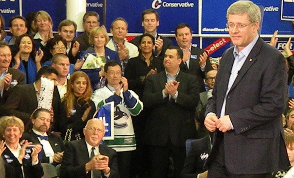 Stephen Harper is joined by B.C. MPs