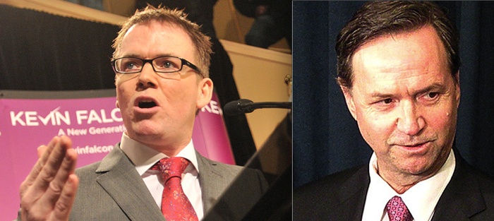 B.C. Liberal leadership contenders Kevin Falcon and George Abbott.
